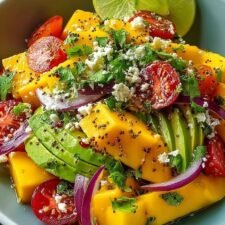 Avocado Mango Salad with Zesty Lime Dressing - Dishes Tasty | Easy & Delicious Recipes