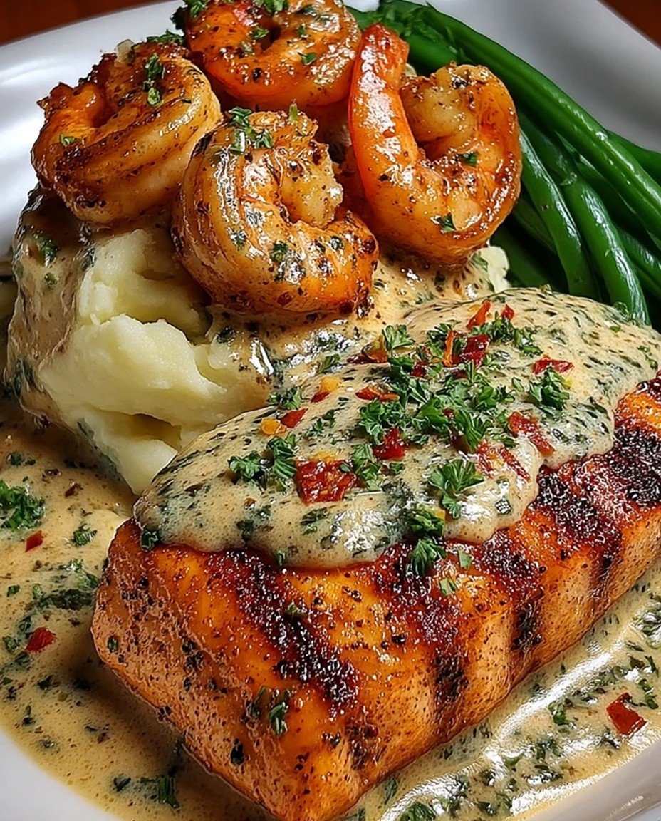 Cajun Shrimp and Salmon with Garlic Cream Sauce image 2