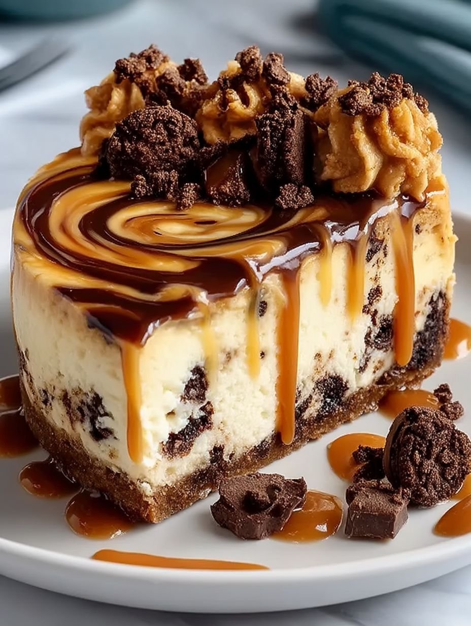 Cookie Dough Cheesecake mit Salted Caramel Swirl image 2