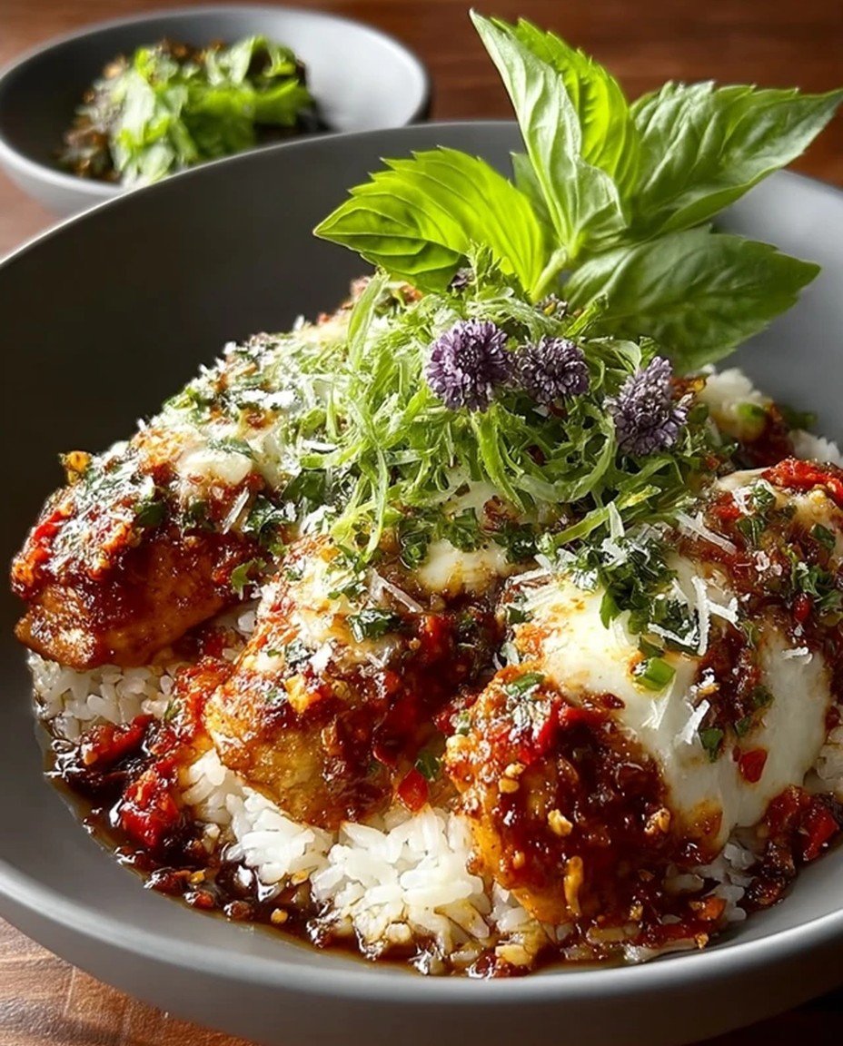 Creamy Garlic Chicken Rice Bowls image 2