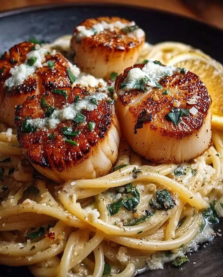 Elegant Seared Scallops Over Garlic Pasta: The Perfect Valentine's Day Dinner image 2