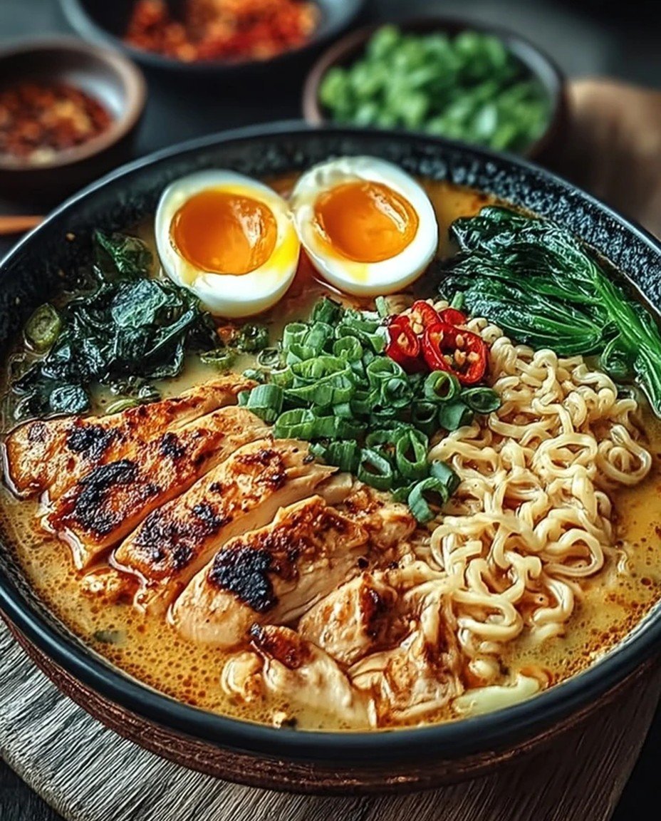 Fiery Garlic Chicken Ramen | Best Healthy Asian Comfort Food Recipe image 2