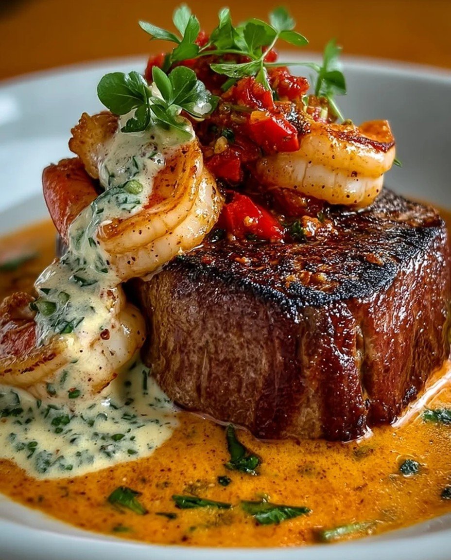 Filet Mignon with Shrimp and Lobster Cream Sauce: The Ultimate Showstopper Dish! image 2