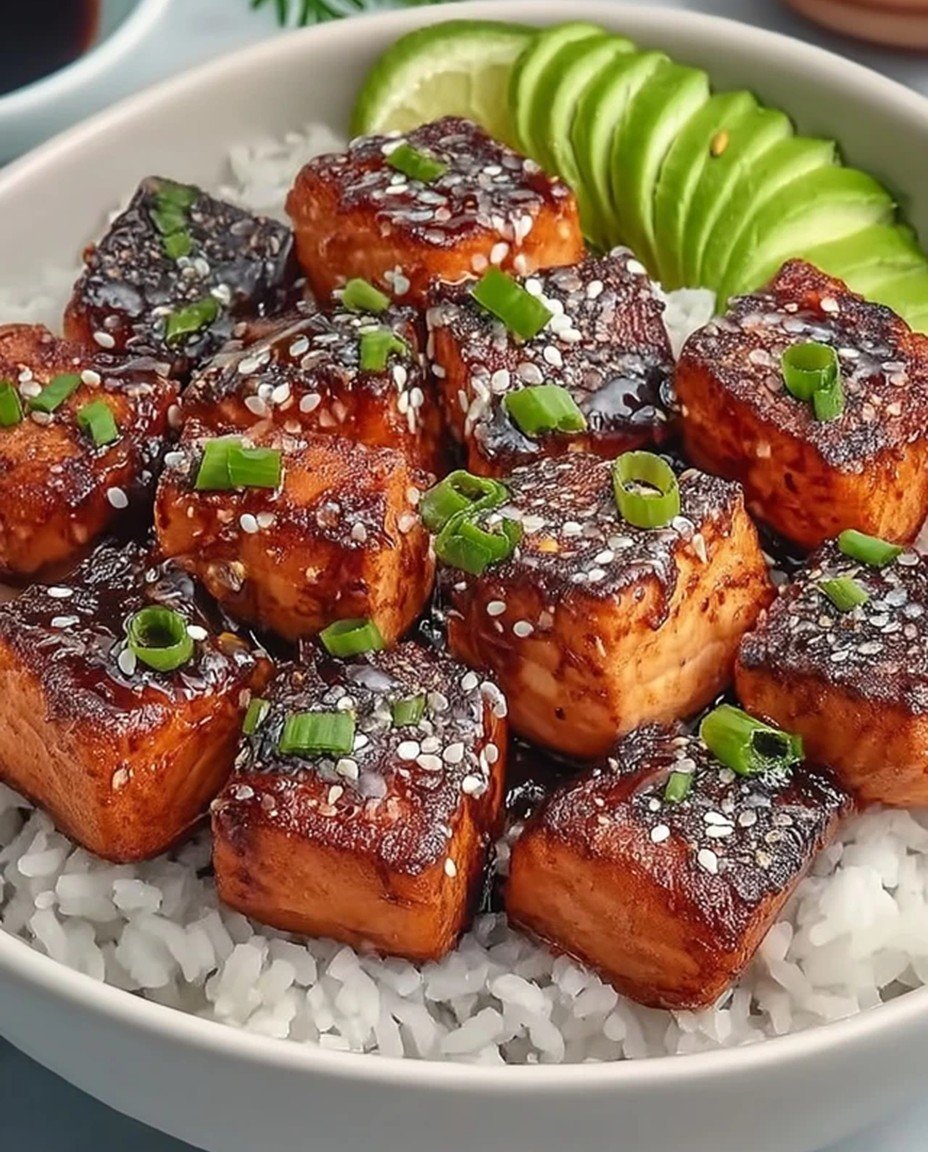 Honey Garlic Salmon Bites Bowl image 2