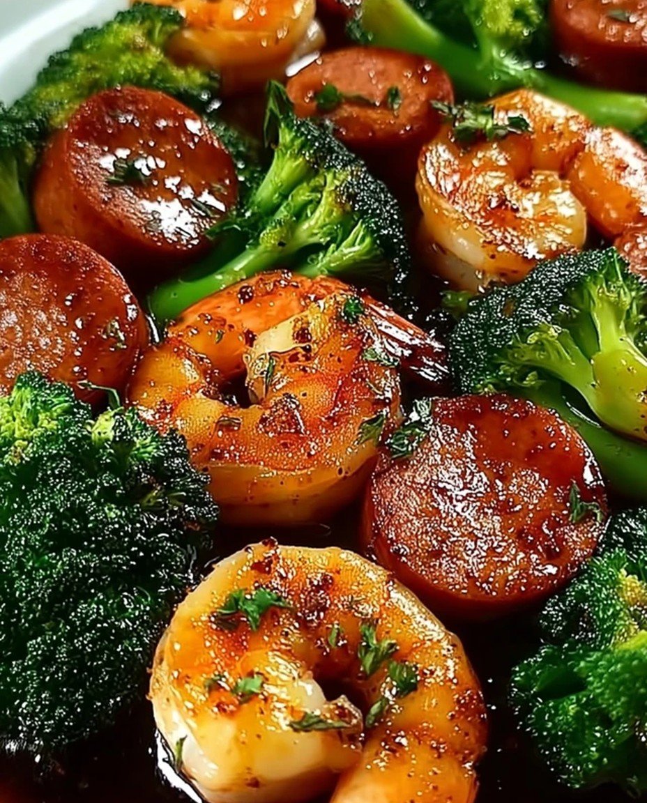 Honey Garlic Shrimp  Sausage & Broccoli - Delectable Recipe image 2
