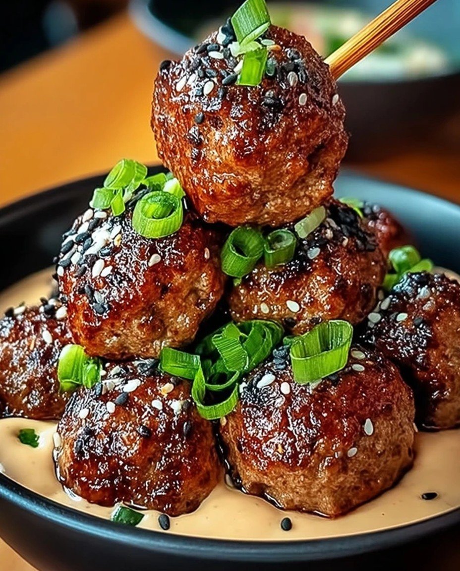 Korean BBQ Meatballs With Spicy Mayo Dip image 2