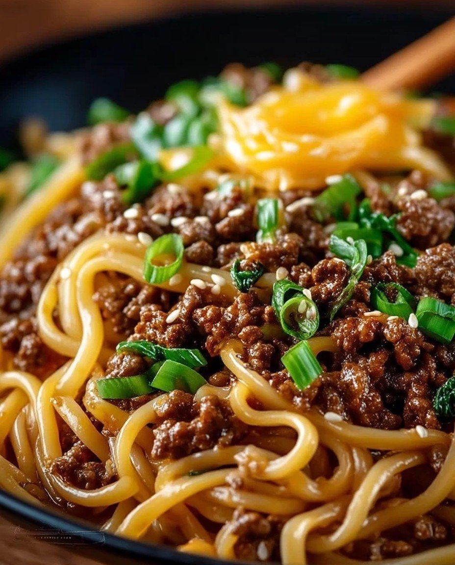Mongolian Ground Beef Noodles Recipe image 2