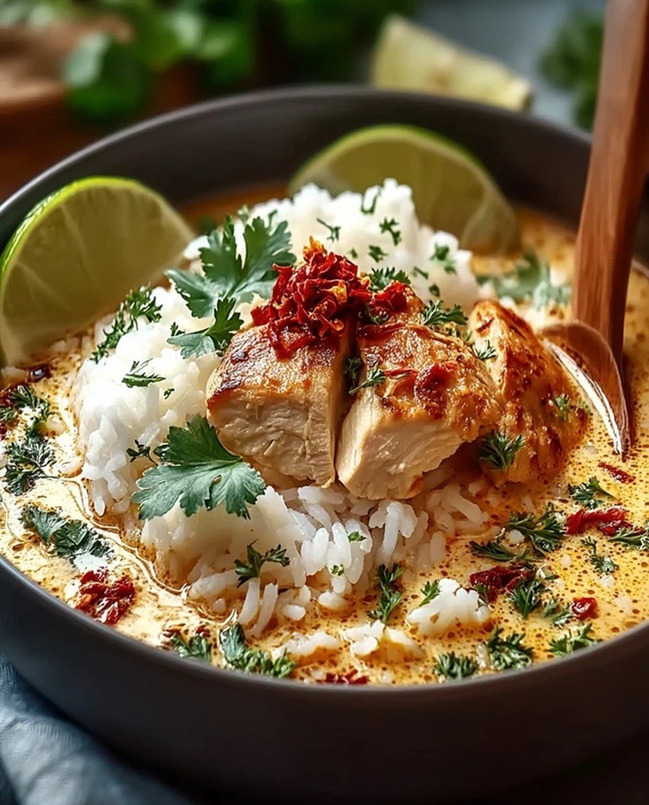 One-Pot Coconut Chicken Brothy Rice Easy Cozy Dinner image 2