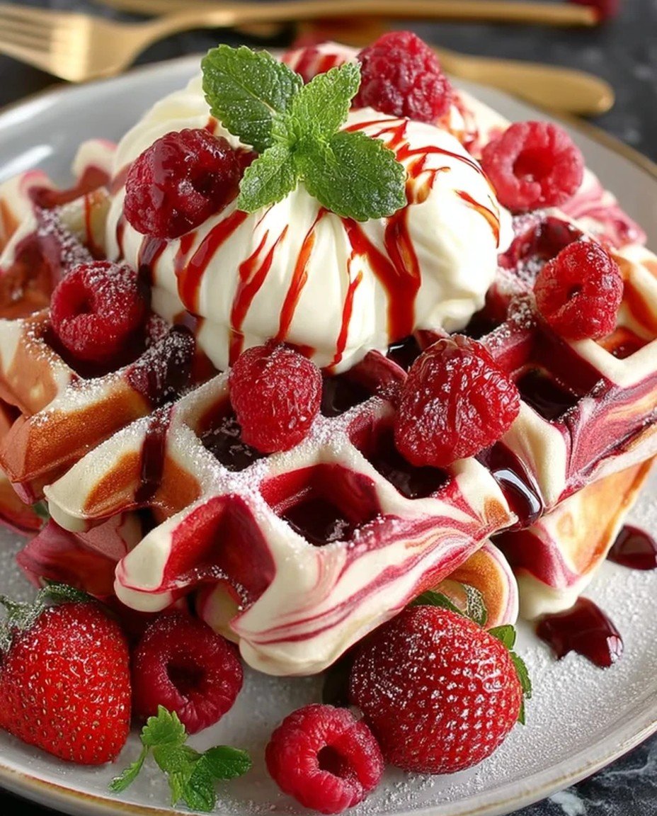 Red Velvet Marble Waffles: A Delightful Breakfast Treat image 2