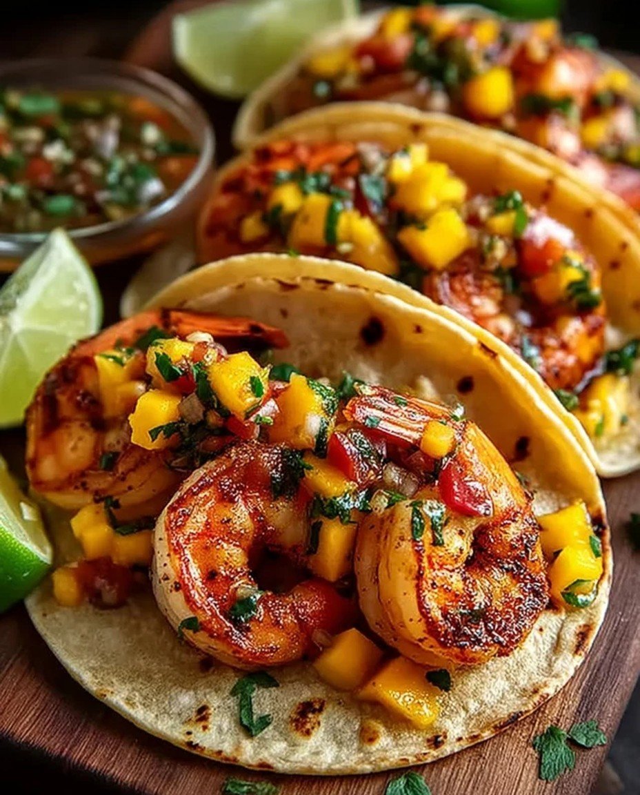 Spicy Shrimp Tacos with Mango Salsa image 2