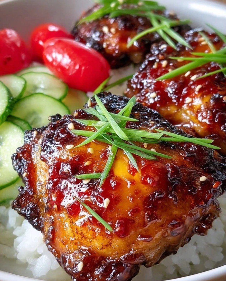Sticky Sweet Chili Chicken Thighs in Air Fryer image 2