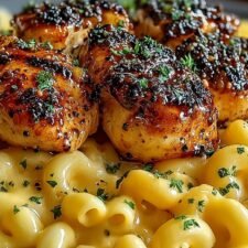 Sweet and Spicy Honey Pepper Chicken with Macaroni and Cheese Recipe