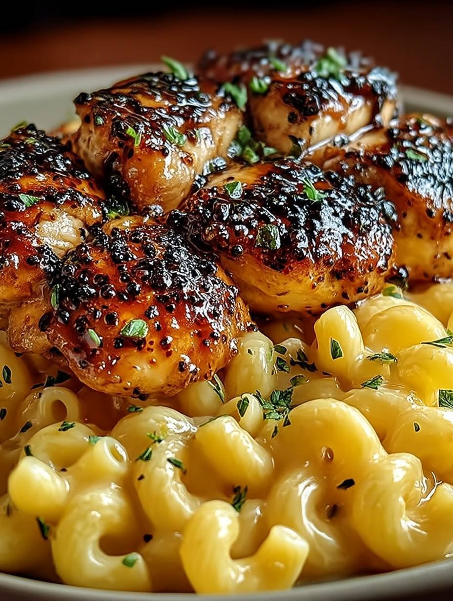 Sweet and Spicy Honey Pepper Chicken with Macaroni and Cheese Recipe image 2