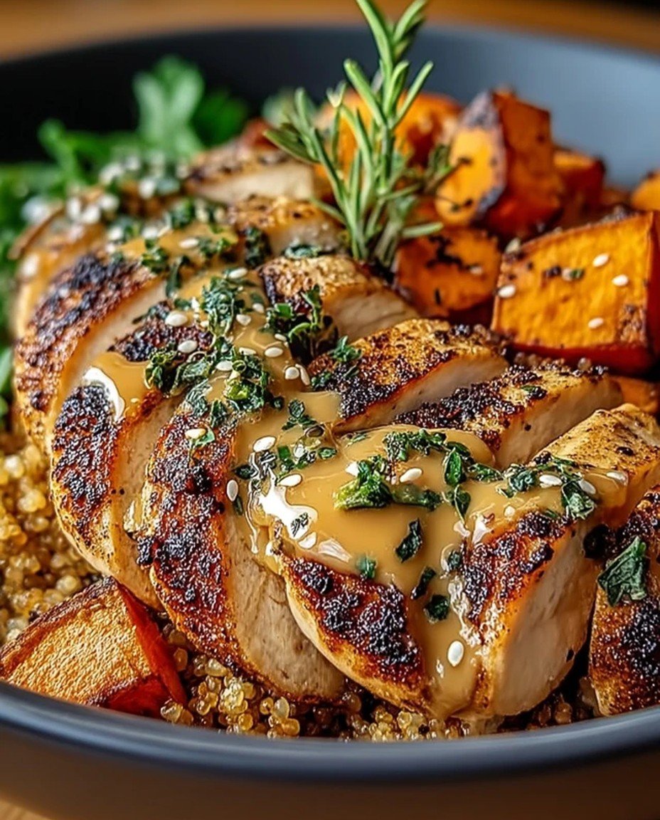 Tasty Maple Dijon Chicken & Sweet Potato Bowls image 2