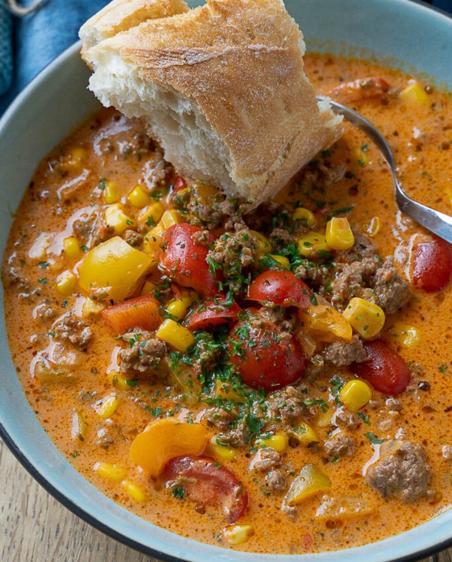 15 Minuten Pizzasuppe - Suppenrezept mit Hackfleisch und Käse image 2