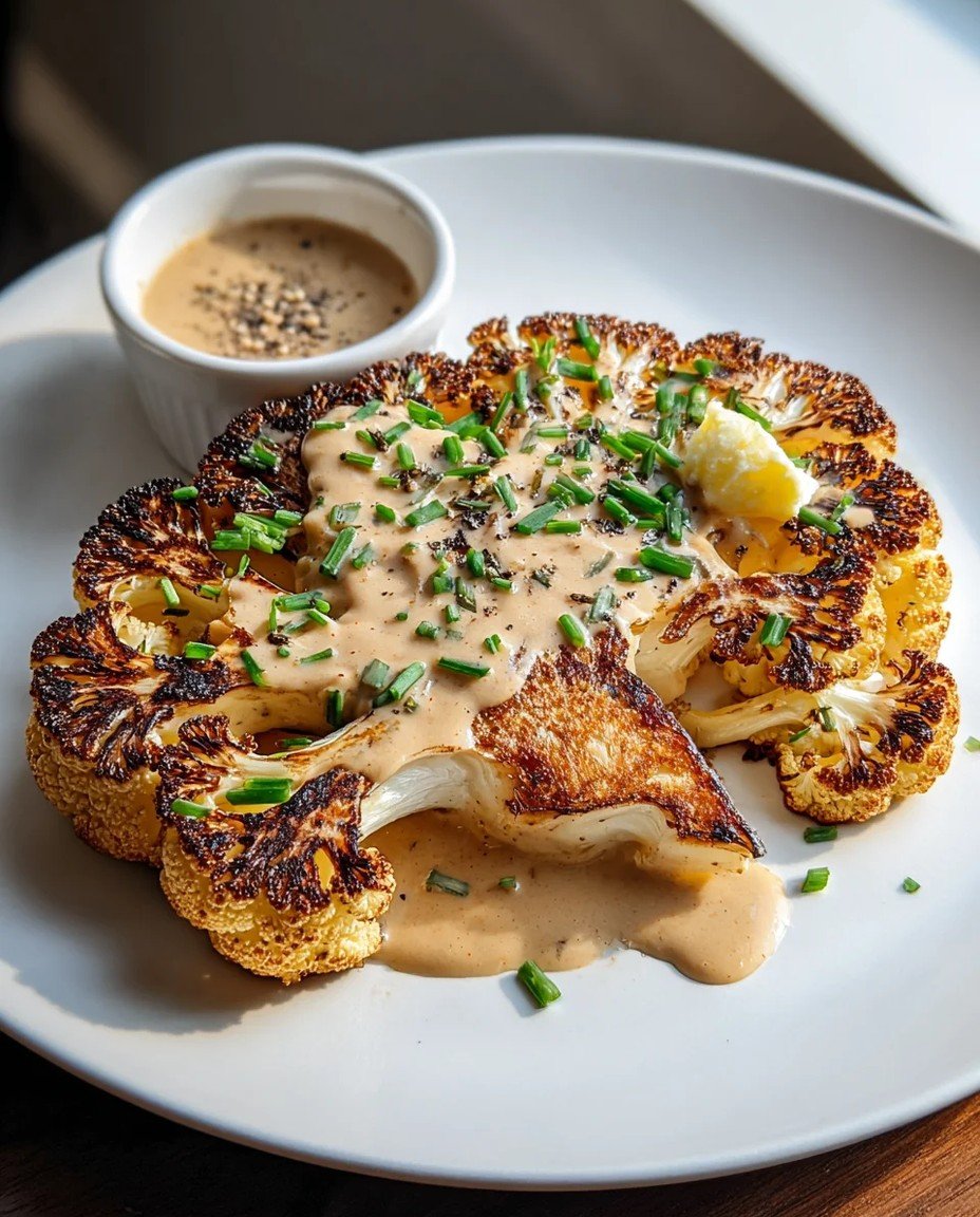 Blumenkohlsteak mit Pfefferrahmsauce – Das schnelle, köstliche & einfache Rezept image 2