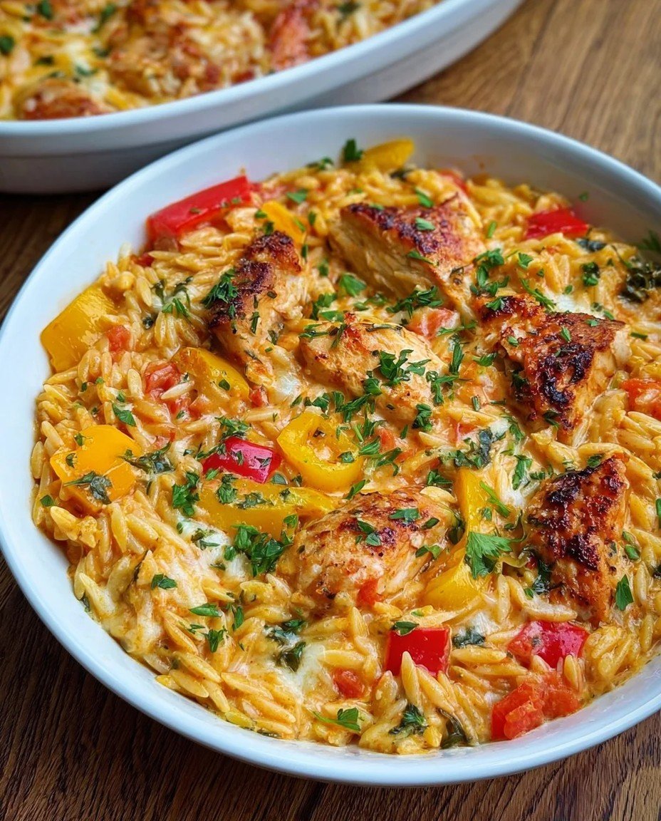 Cremiges Paprika Sahne Hähnchen Mit Zarten Orzo image 2