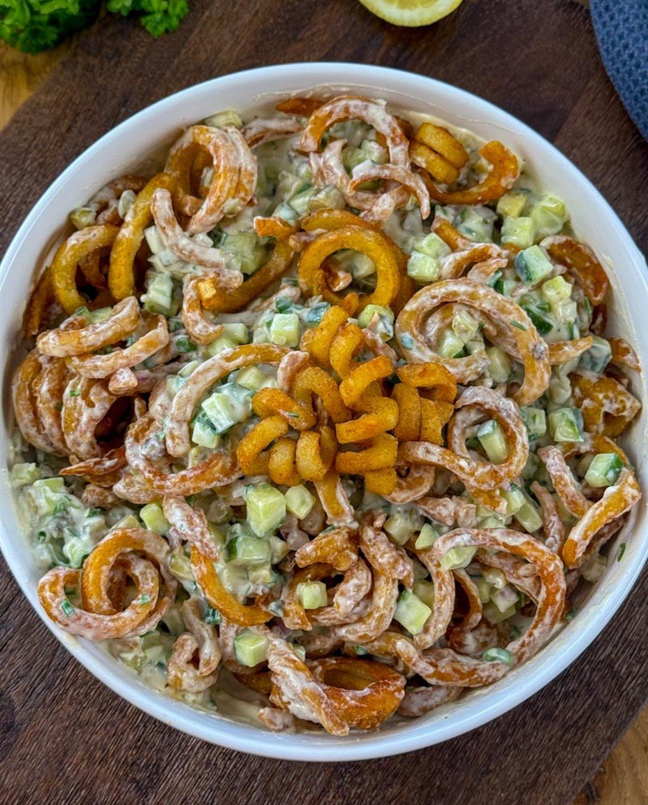 Curly Fries Salat mit cremigem Dressing image 2