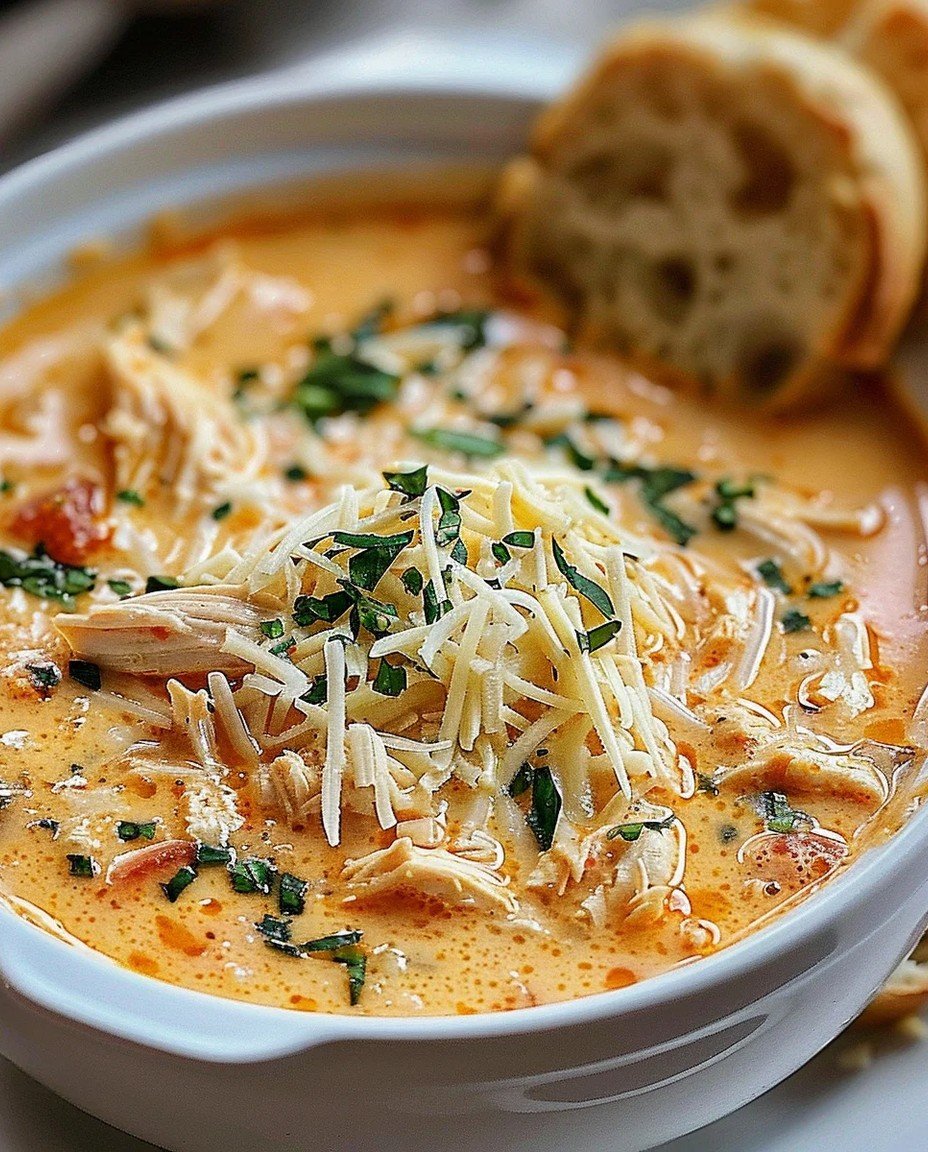 Diese einfache  cremige Crock Pot Hähnchen Parmesan Suppe wird dein neues Lieblings-Hauptgericht. image 2