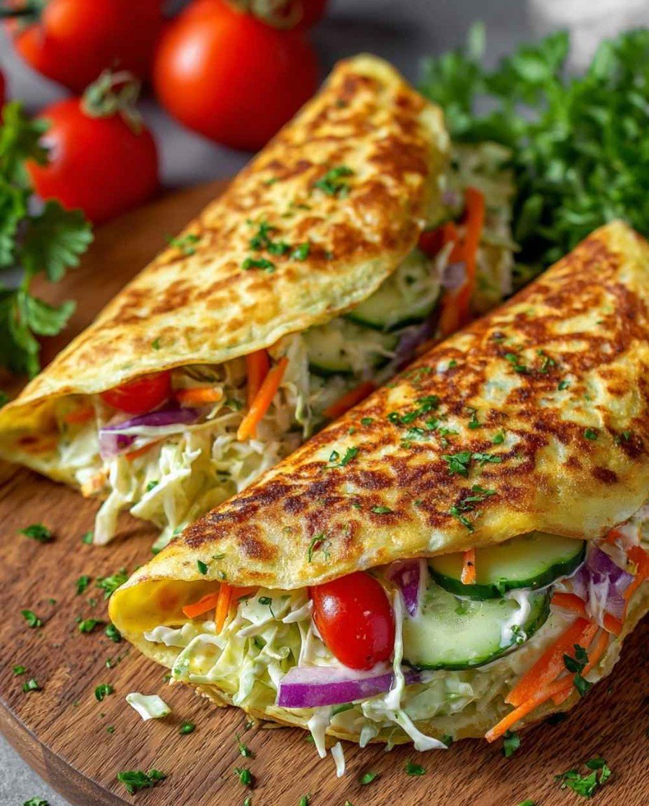 Gesunder Eier-Wrap mit knackigem Gemüse – Dein schnelles Frühstück-Rezept! image 2