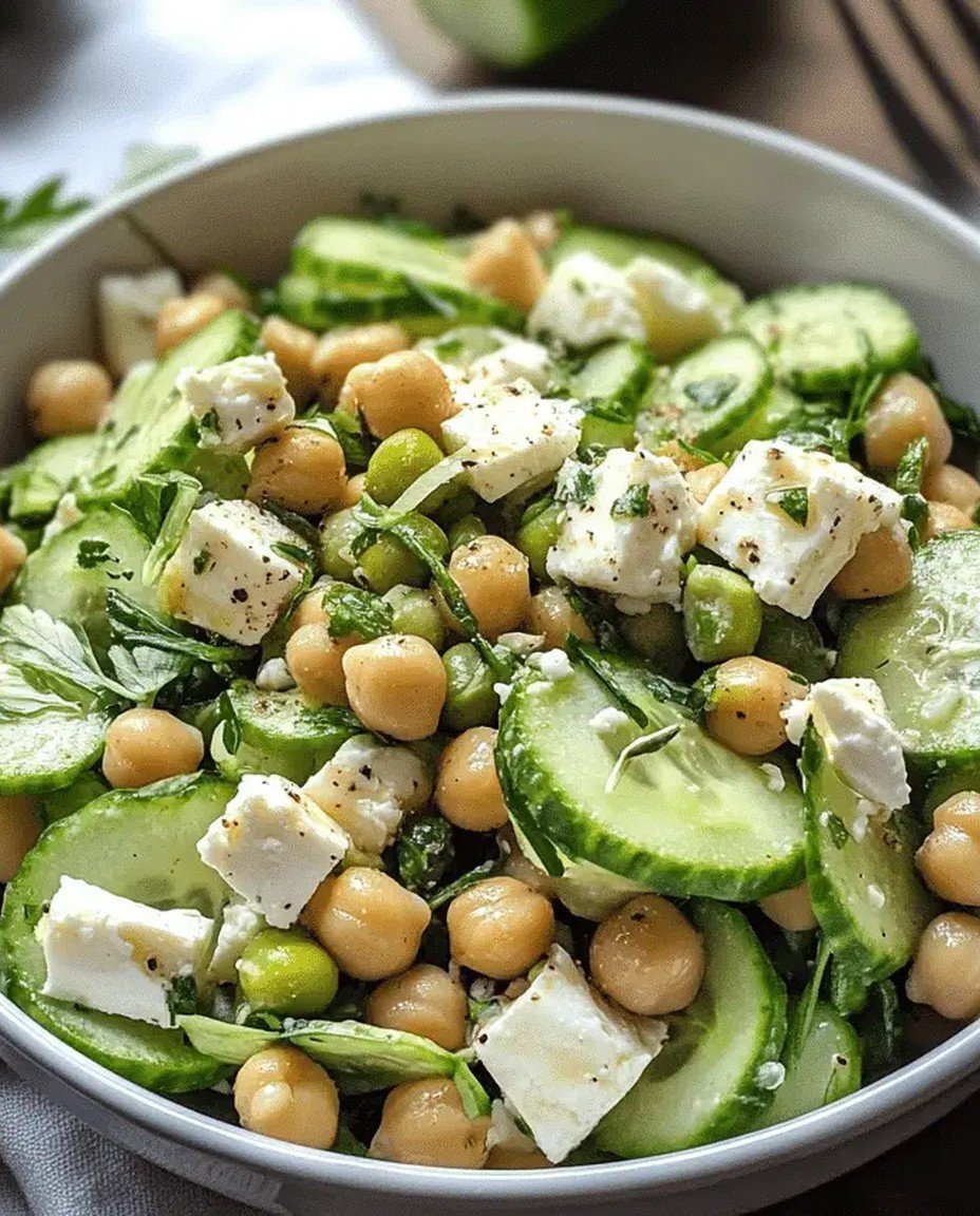 „Gurkensalat mit Feta und Kichererbsen – Lecker  nährstoffreich und einfach zuzubereiten!“ image 2