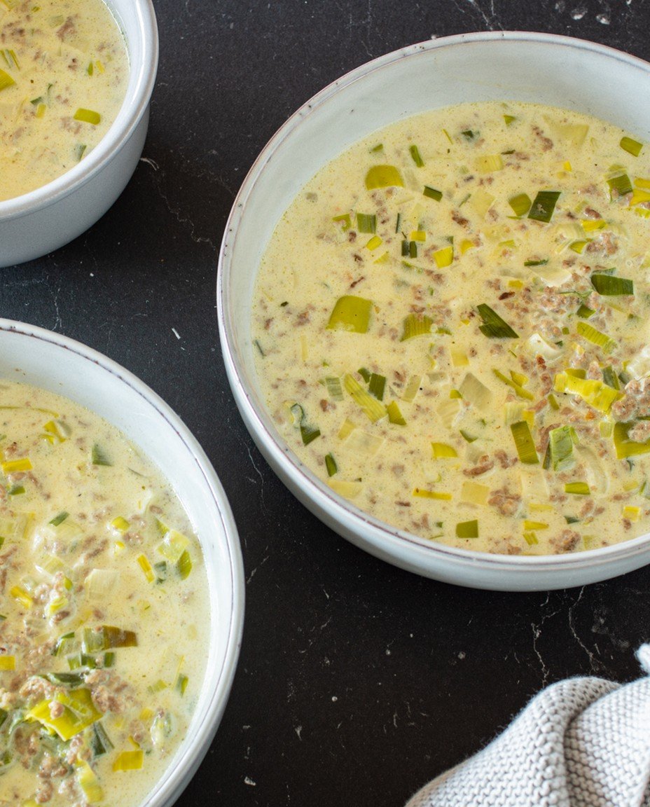 Lauch-Käse Suppe mit Hackfleisch image 2
