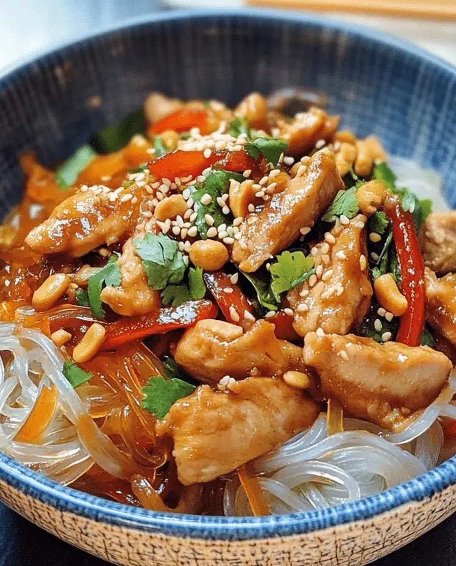 „Lauwarmer Glasnudelsalat mit Erdnusshähnchen – Ein erfrischendes und herzhaftes Gericht!“ image 2