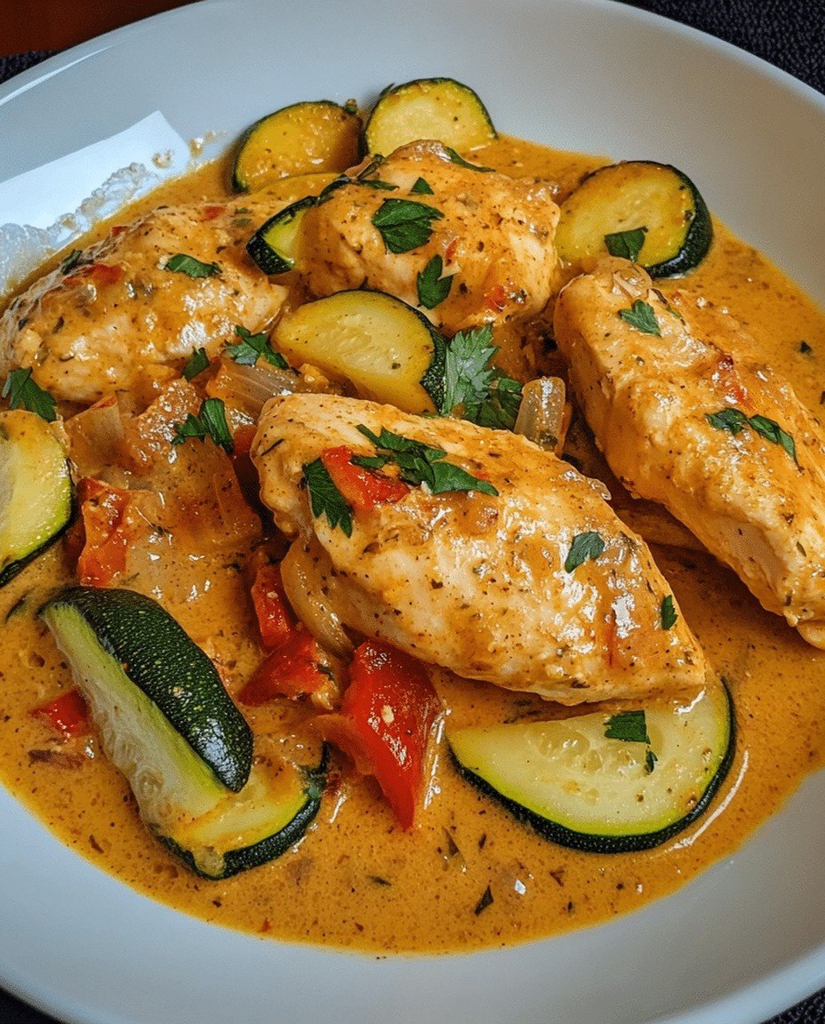 Paprika-Zucchini-Sahne-Hähnchen – Cremig  würzig und voller Geschmack image 2
