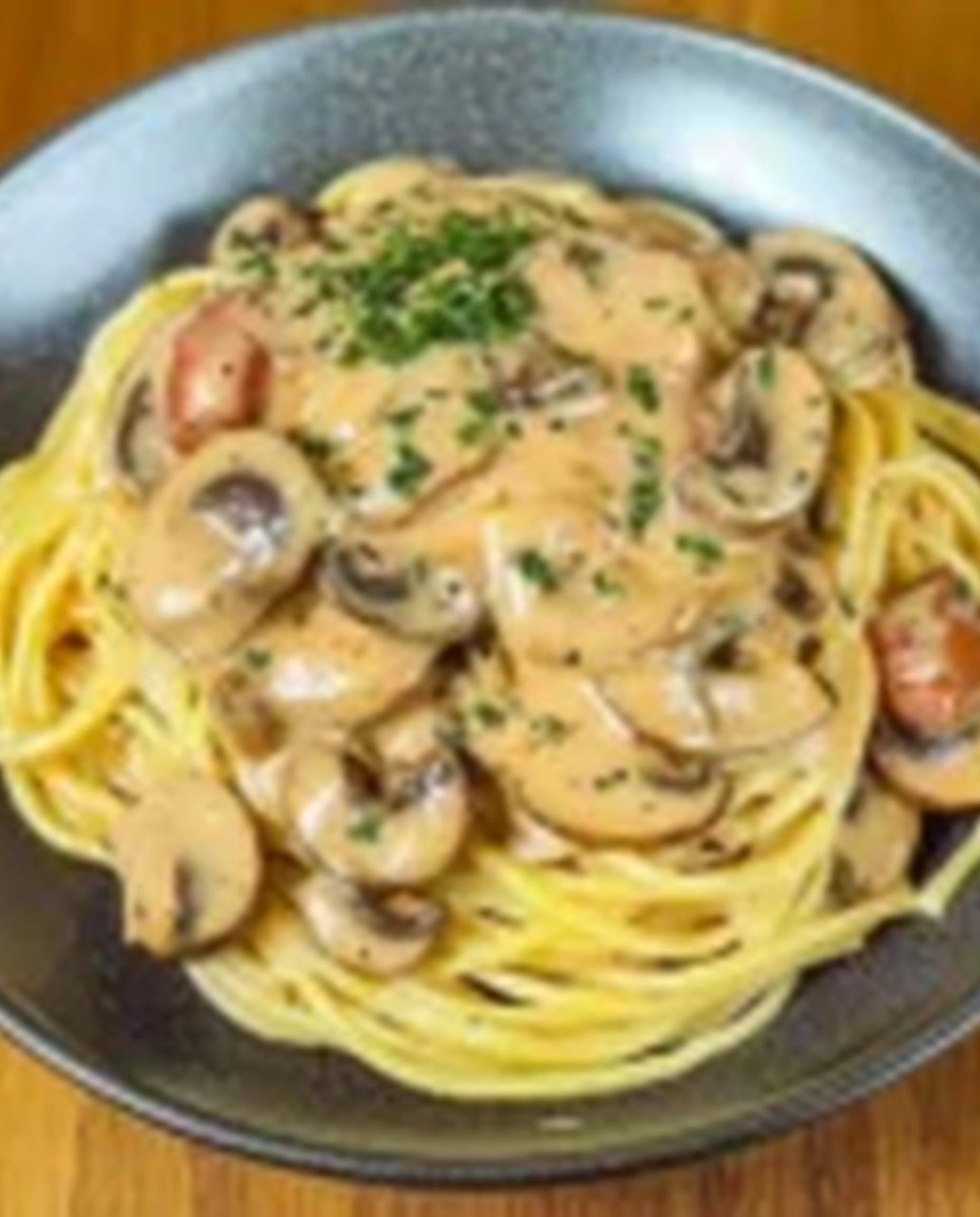 Spaghetti mit Champignon-Sahnesauce image 2