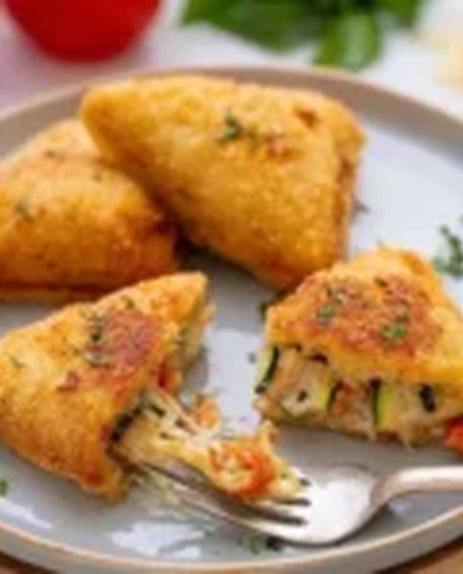 Zucchini Frischkäse Taschen – knusprig  cremig & vegetarisch! image 2