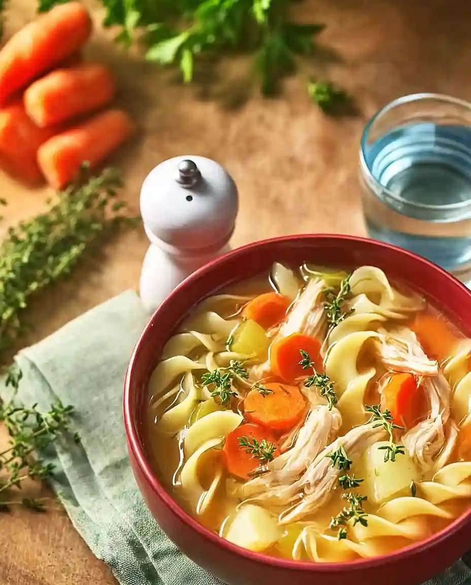 Beruhigende Hühnersuppe mit Rotisserie-Hühnchen und Nudeln image 2