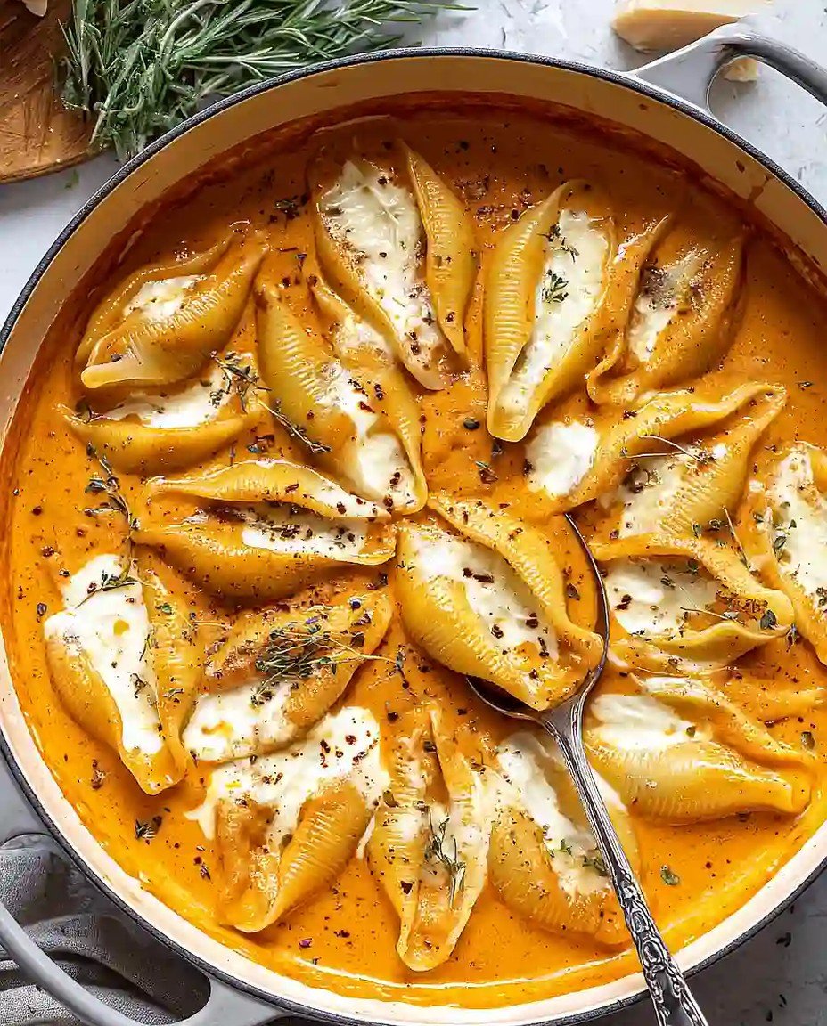 Beruhigende gefüllte Muscheln mit Kürbisrahmsauce image 2