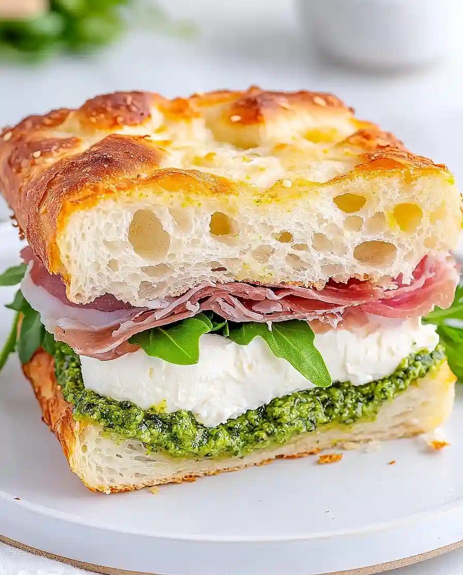 Burrata Focaccia Sandwich auf italienische Art image 2