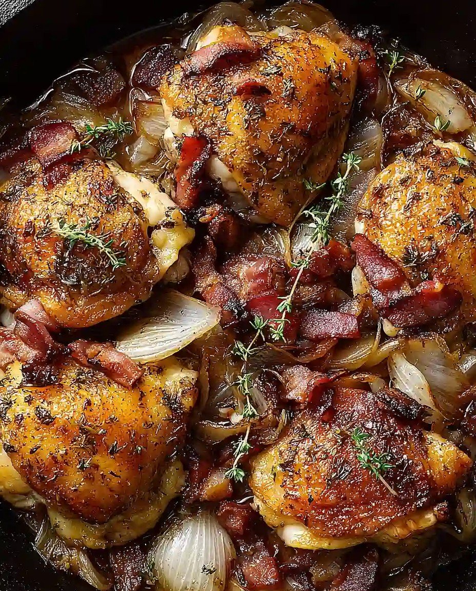 Herzhafter Hähnchenfrikassée mit Schalotten und Speck image 2