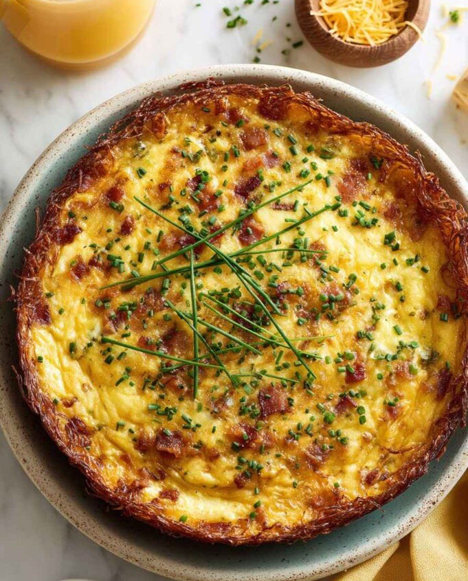 Herzhafter Kartoffelrösti-Boden mit Speck und Cheddar-Quiche image 2