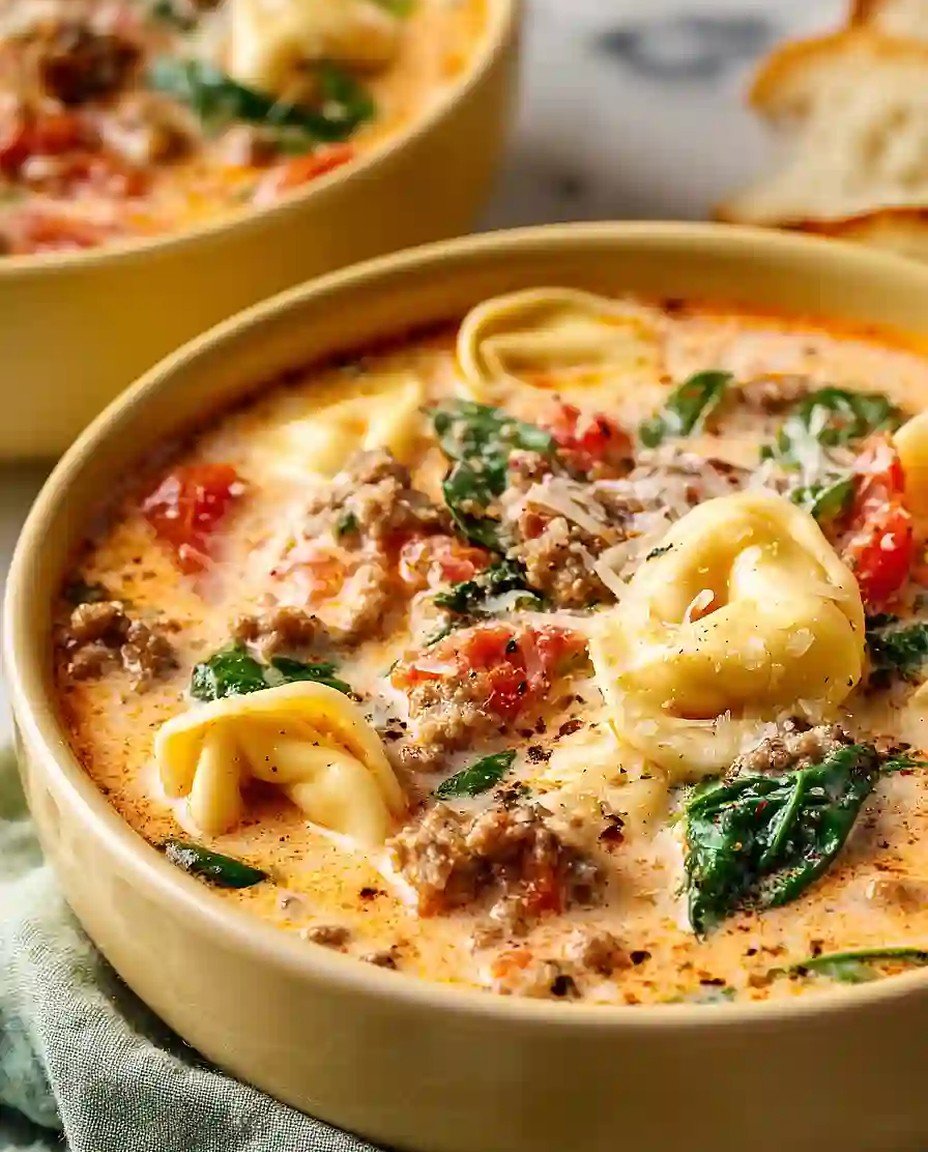 Herzhafter Tortellini-Suppe mit italienischer Wurst image 2