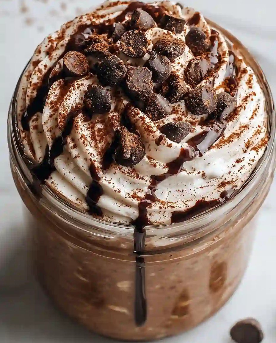 Hohe Protein-Brownie-Teig Übernacht-Haferflocken image 2