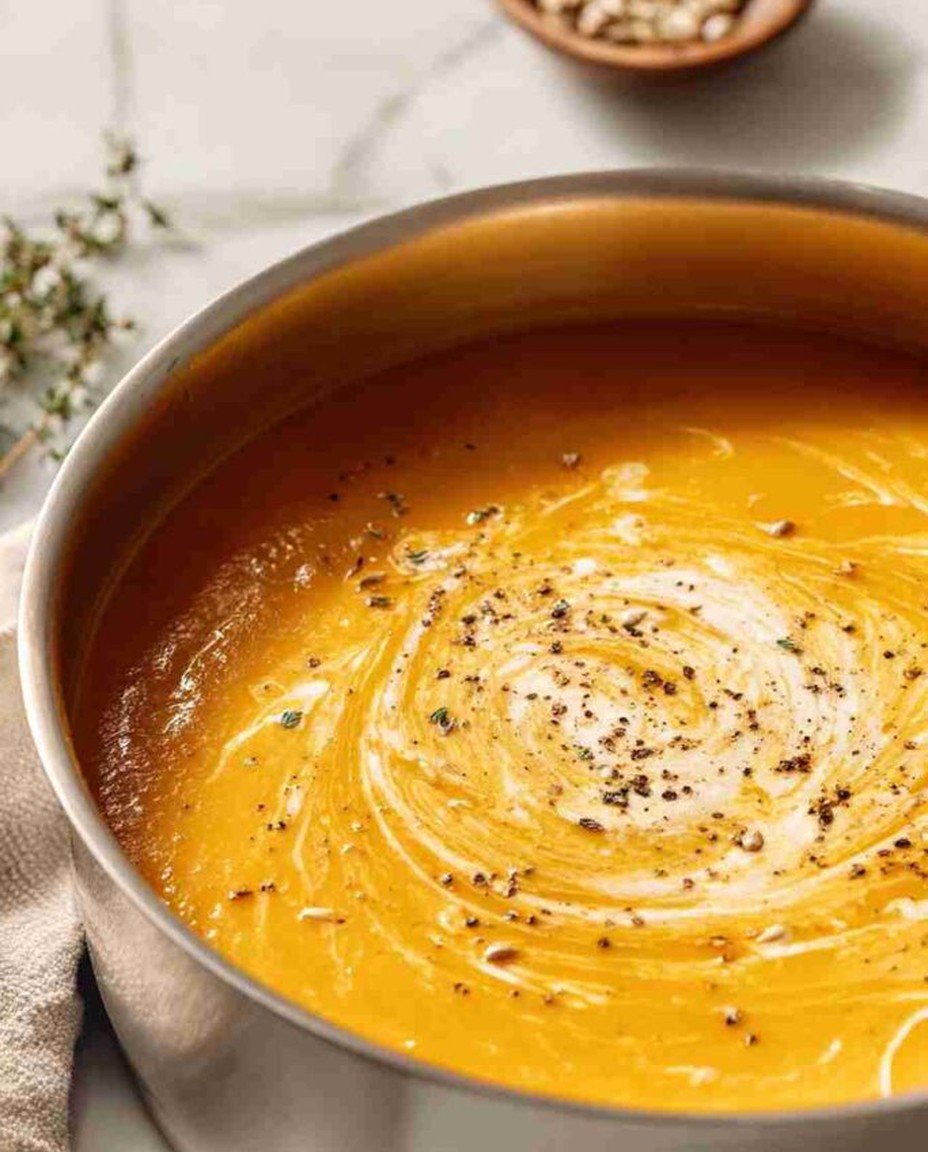 Klassische geröstete Butternut-Kürbissuppe - Einfaches Rezept für den Herbstgenuss image 2