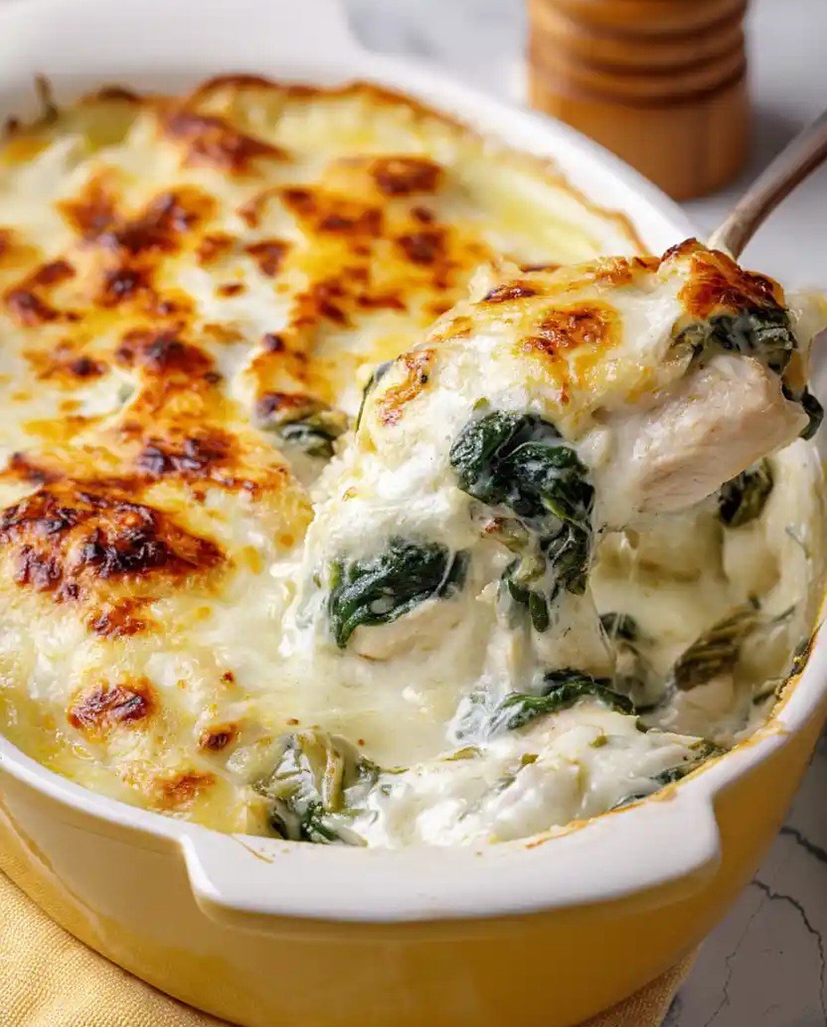 Klassischer cremiger Hähnchen-Spinat-Auflauf image 2