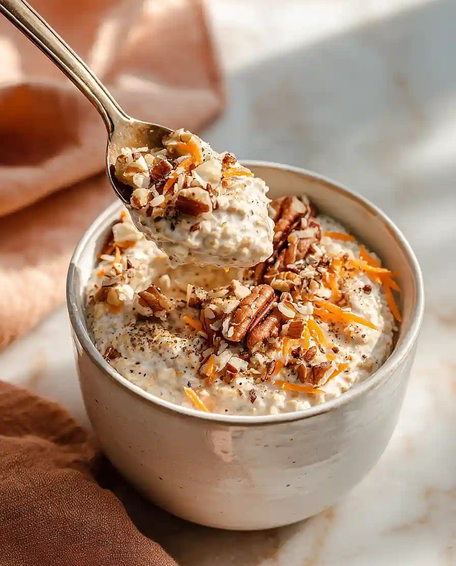 Leckere Karottenkuchen Overnight Oats - Gesunde Frühstücksidee mit Karotten und Haferflocken image 2