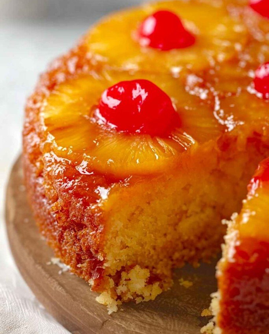 Leckere klassische Ananaskuchen mit umgedrehtem Boden image 2