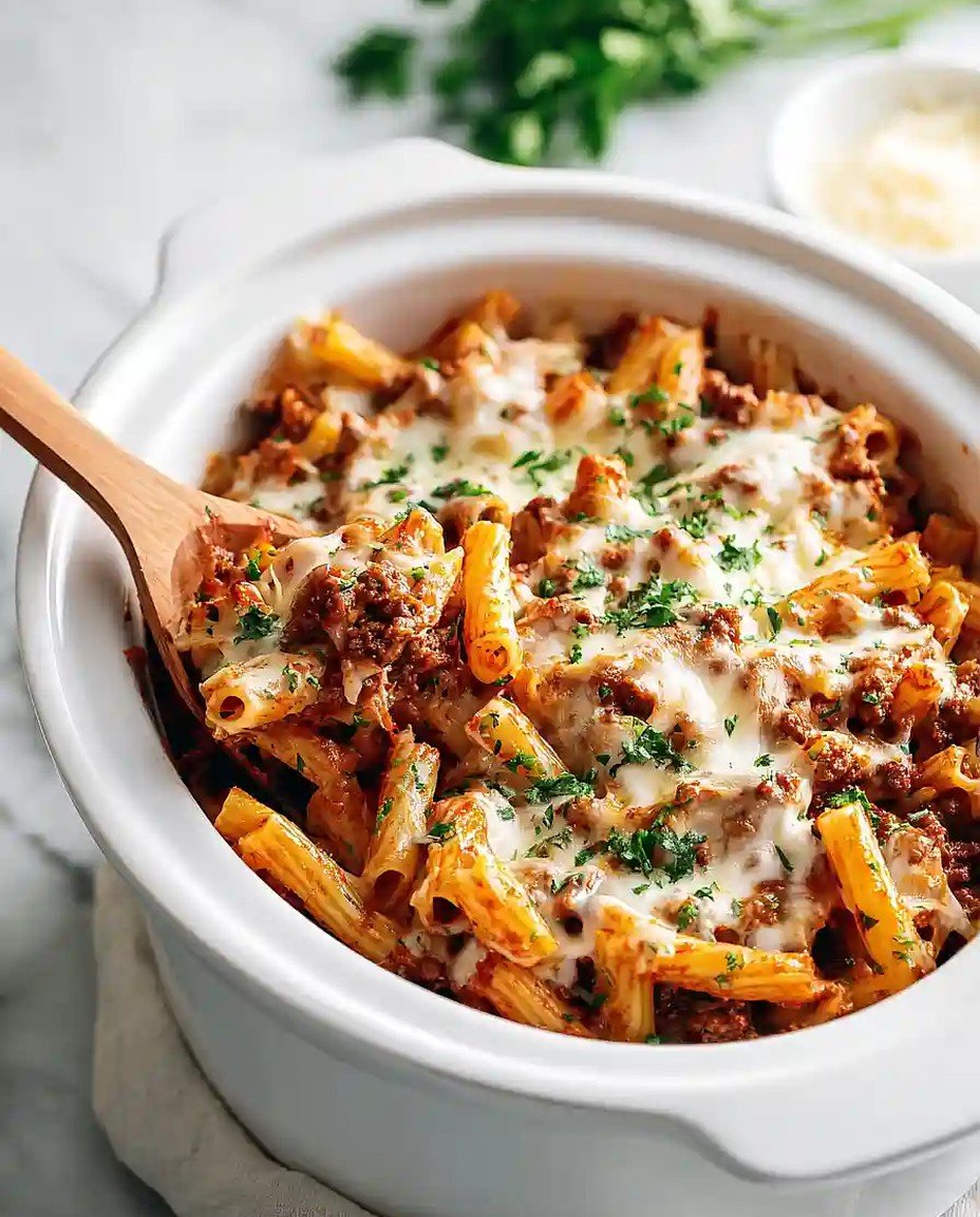 Leckeres Crockpot Baked Ziti mit Hackfleisch – Ein einfaches Rezept für die ganze Familie! image 2