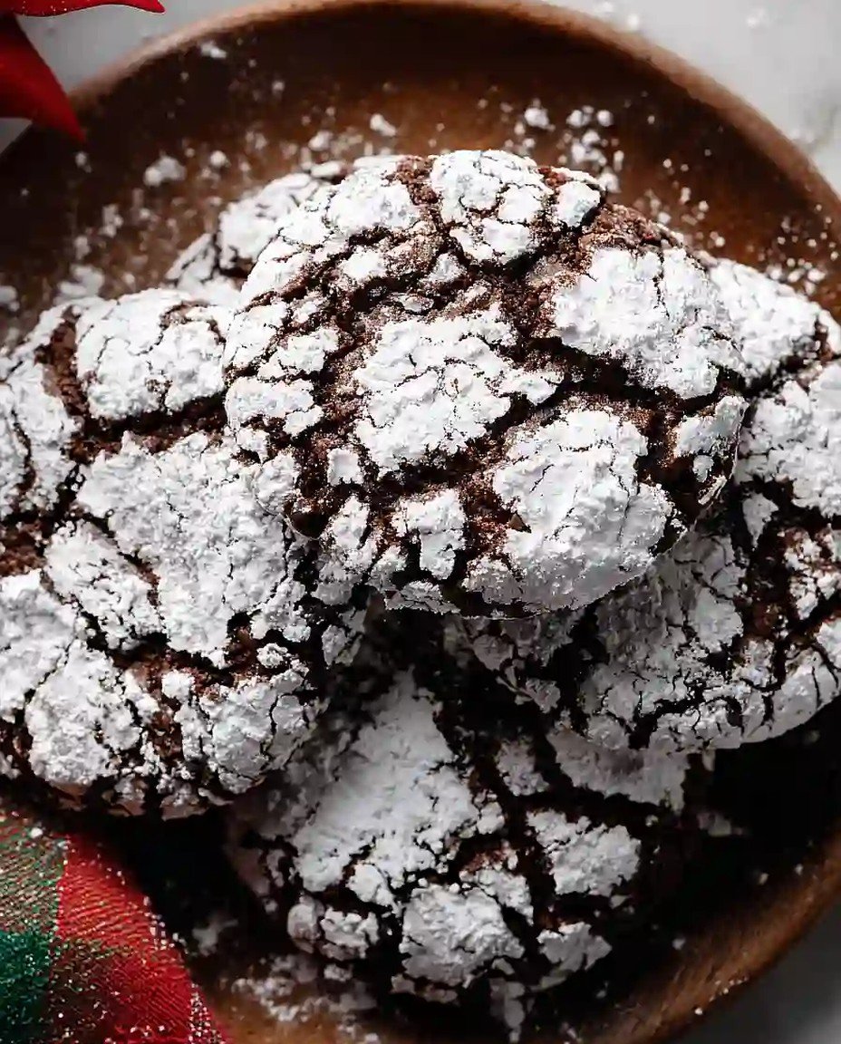 Perfekte doppelte Schokoladen-Crinkle-Cookies image 2