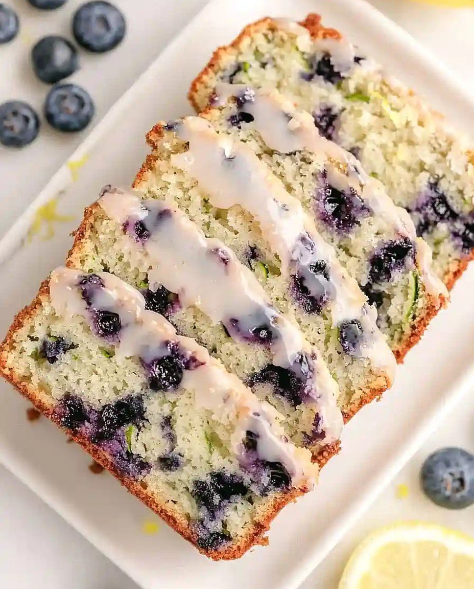 Saftiger Zucchini-Blaubeer-Brot mit Zitronenglasur - Gesund und lecker! image 2