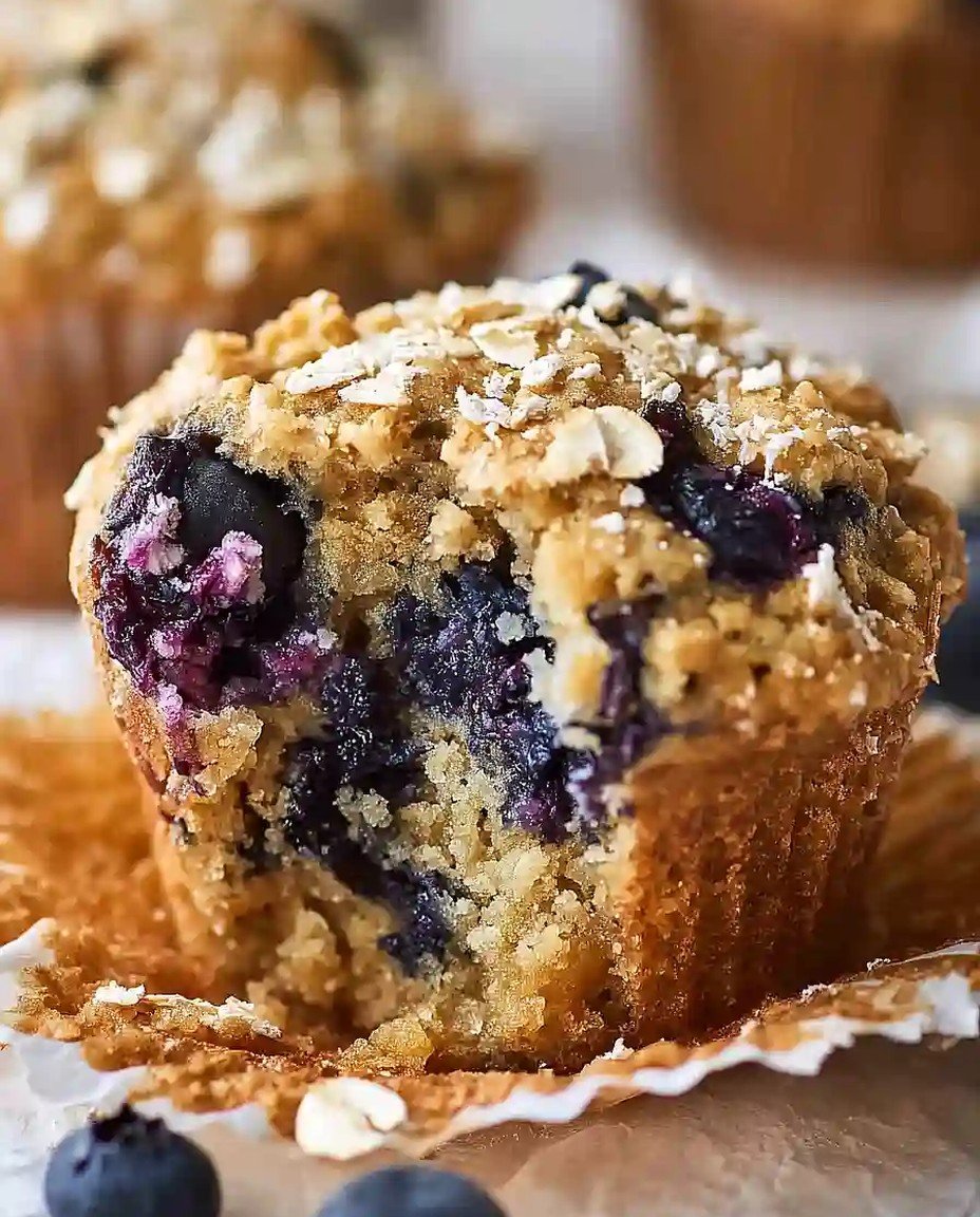 Selbstgemachte Haferflocken-Muffins mit Heidelbeeren image 2