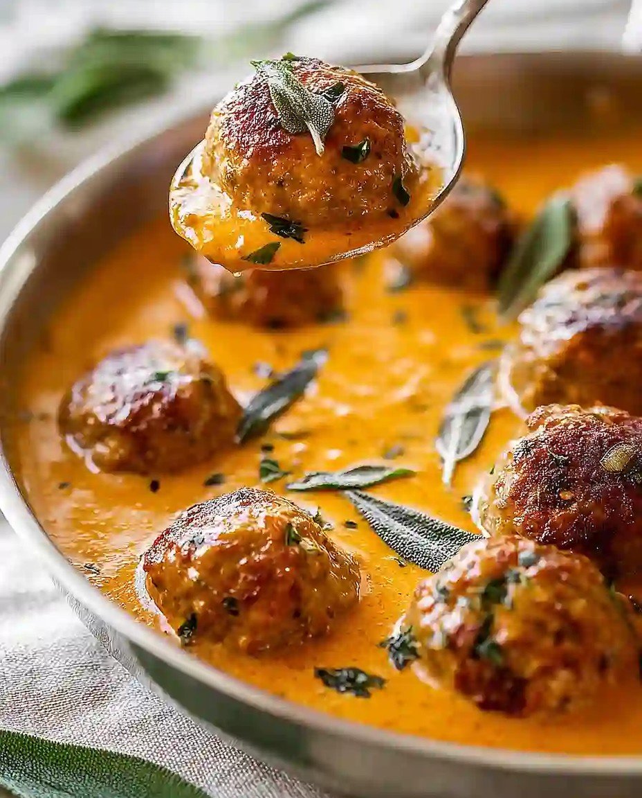 Unwiderstehliche Putenfleischbällchen in Kürbis-Salbei-Sauce image 2